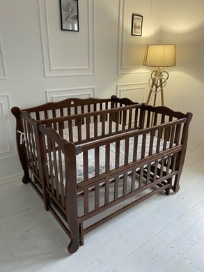 Кровать для новорожденных Goydalka DUO с откидной боковиной, 60x120, Бук