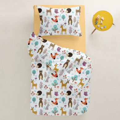 Детский комплект постельного белья на резинке COSAS COLORFUL ANIMALS
