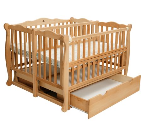 Кровать для новорожденных Goydalka DUO с ящиком, 60x120, Бук