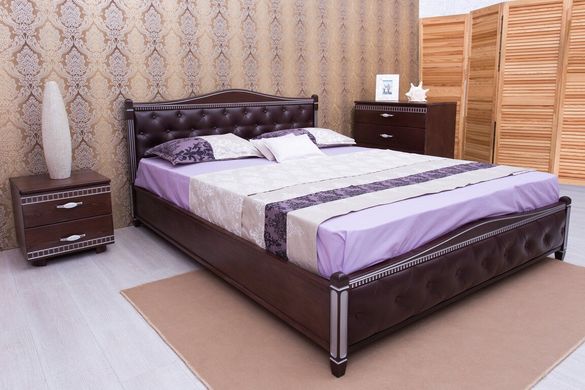 Ліжко Олімп Прованс з патиною і м'якою спинкою ромби 160x190