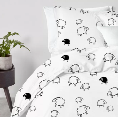 Комплект двухспального постельного белья COSAS SHEEP DARK BLACK CS4
