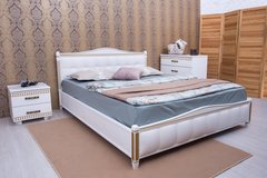 Кровать Олимп Прованс с патиной и фрезеровкой и мягкой спинкой квадраты 160x190