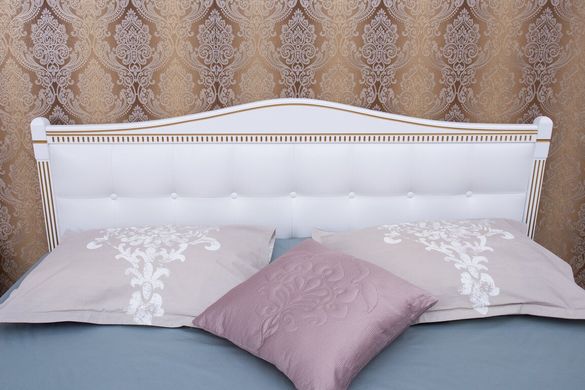 Кровать Олимп Прованс с патиной и фрезеровкой и мягкой спинкой квадраты 160x190