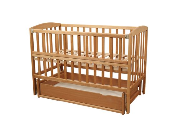 Кровать для новорожденных Goydalka VALERI с ящиком, 60x120, Бук