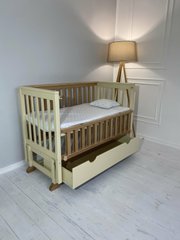 Ліжко для новонароджених Goydalka ALEX з відкидною боковиною, 60x120, Бук