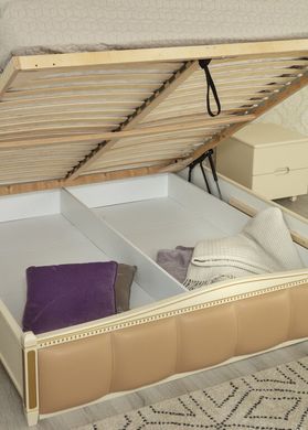 Кровать Олимп Прованс с патиной и подъемным механизмом квадраты 120x190