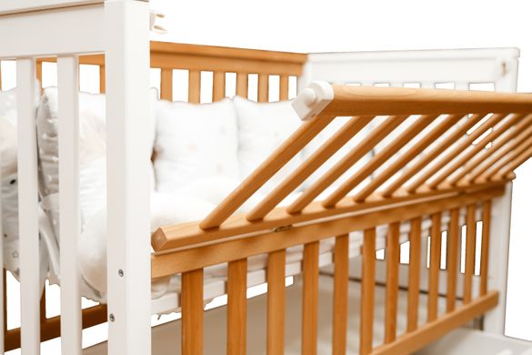 Кровать для новорожденных Goydalka ALEX с откидной боковиной, 60x120, Бук