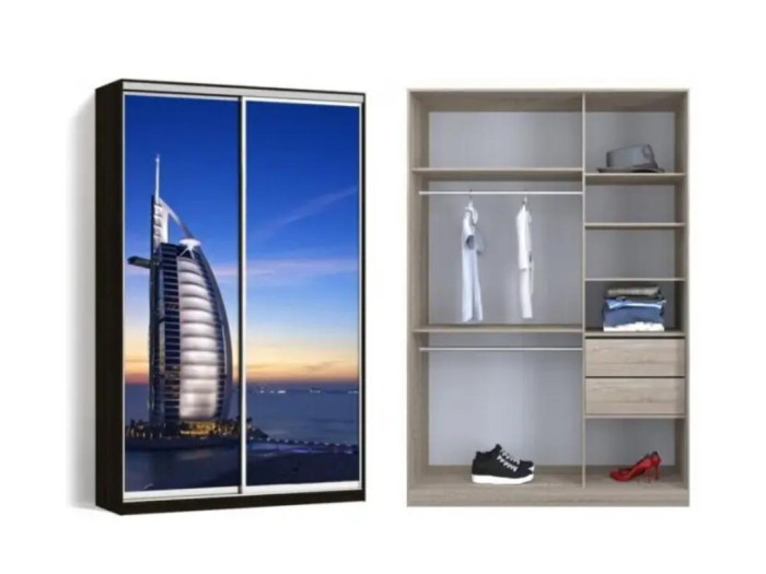 Шкаф - купе Luxe Studio Классик - 4 двухдверный 130x240x60 см - Фотопечать