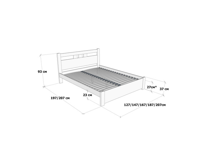 Ліжко Дрімка Геракл з низьким узніжжям 140x200