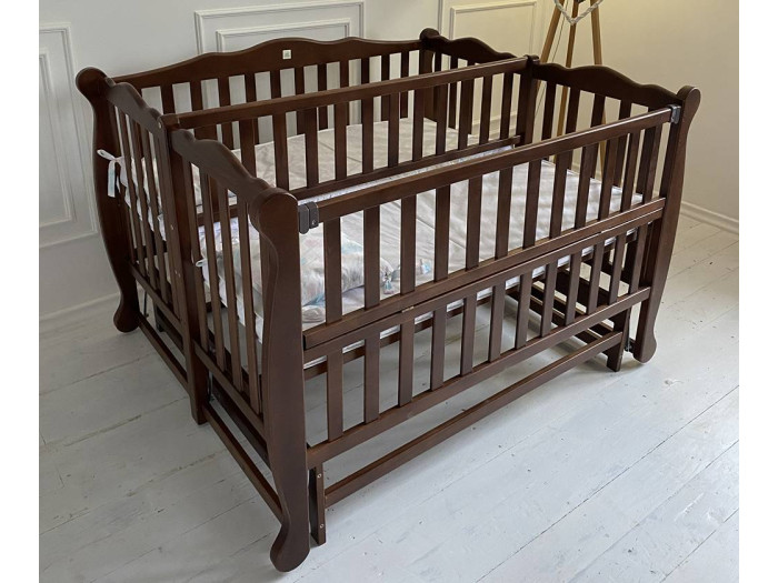 Ліжко для новонароджених Goydalka DUO з шухлядою, 55x120, Бук