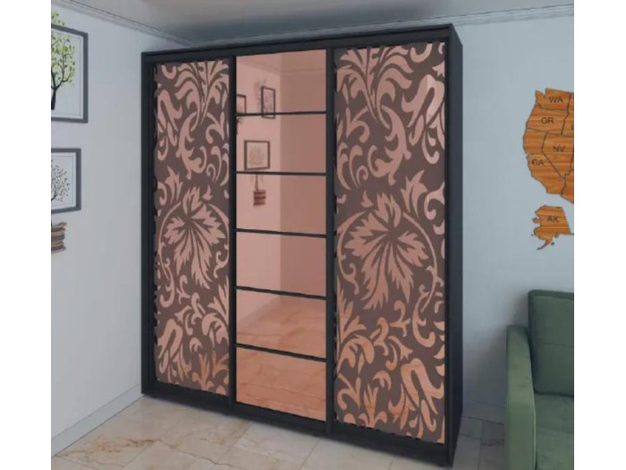 Шкаф - купе Luxe Studio Классик - 3 трехдверный 240x200x45 см - Тонированное зеркало