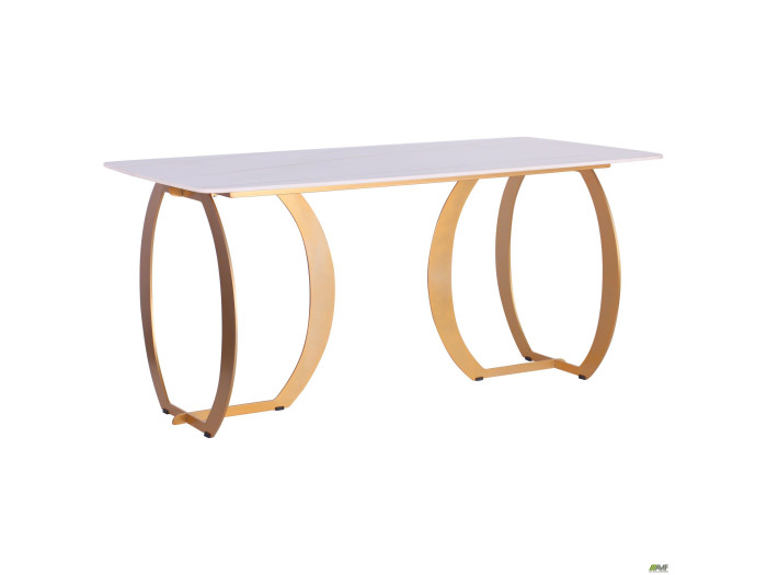 Стіл AMF Alexis gold/ceramics Lasa bianco