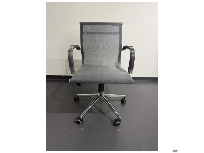 Крісло AMF Slim Net LB Хром Tilt сітка чорна