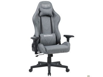 Крісло AMF VR Racer Textile Maximus тканина сіра/чорна