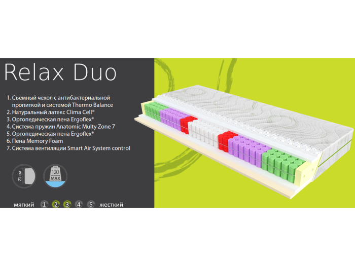 Матрац Evolution Relax Duo 70x190