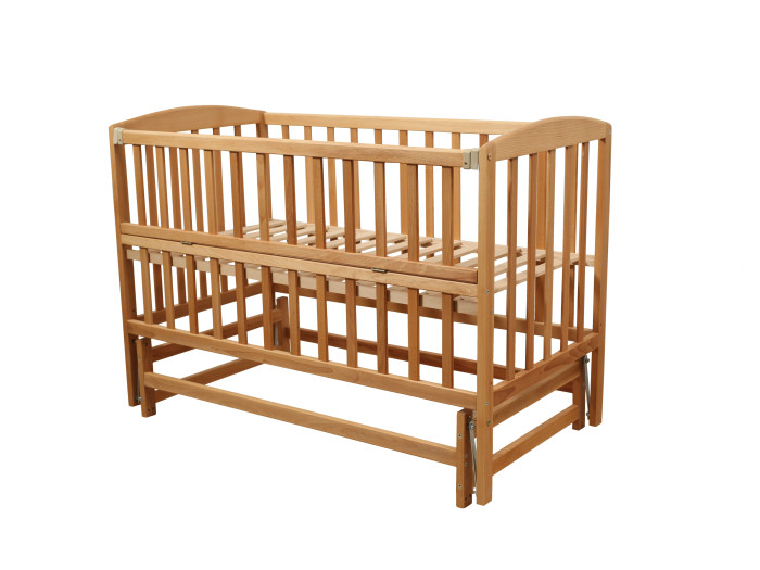 Ліжко для новонароджених Goydalka VALERI з відкидною боковиною, 60x120, Бук