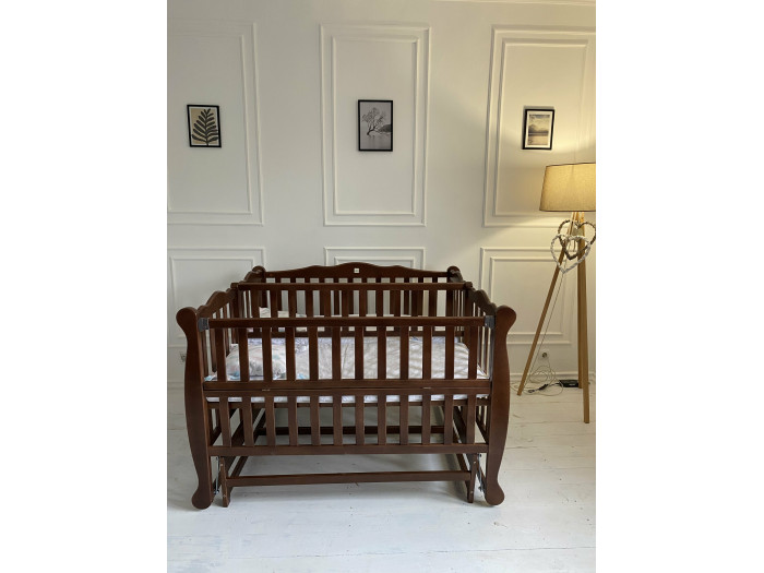 Ліжко для новонароджених Goydalka DUO з відкидною боковиною, 55x120, Бук