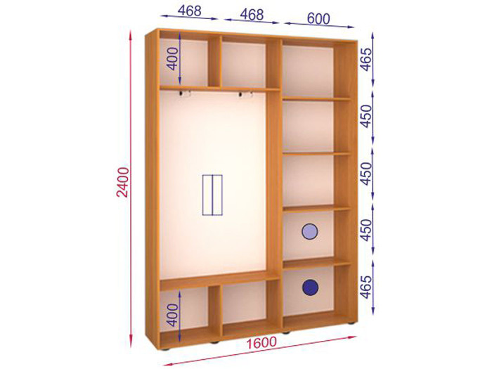 Шкаф - купе Luxe Studio Классик - 1 двухдверный 110x220x45 см - ЛДСП