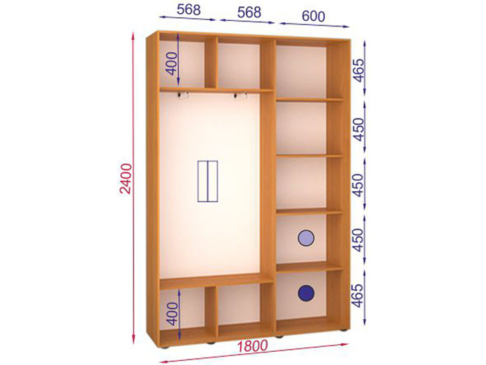 Шкаф - купе Luxe Studio Классик - 1 двухдверный 110x220x45 см - ЛДСП