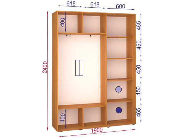 Шкаф - купе Luxe Studio Классик - 1 двухдверный 110x220x45 см - ЛДСП