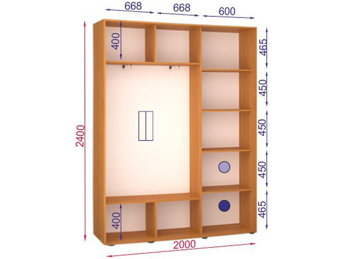 Шкаф - купе Luxe Studio Классик - 1 двухдверный 110x220x45 см - ЛДСП