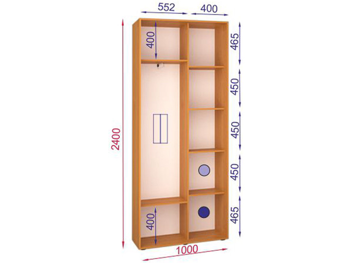 Шкаф - купе Luxe Studio Классик - 1 двухдверный 110x220x45 см - ЛДСП