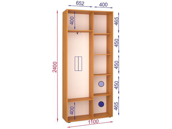 Шкаф - купе Luxe Studio Классик - 1 двухдверный 110x220x45 см - ЛДСП