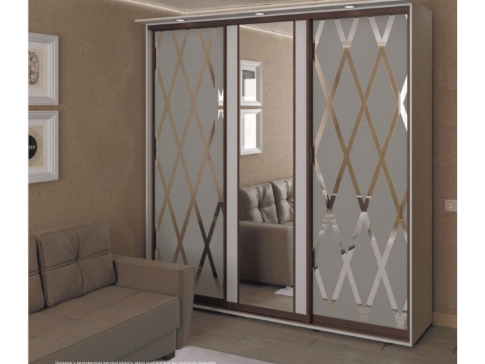 Шкаф - купе Luxe Studio Классик - 1 трехдверный 220x210x45 см - Пескоструй