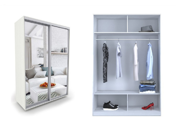 Шкаф - купе Luxe Studio Классик - 2 двухдверный 200x200x45 см - Зеркало
