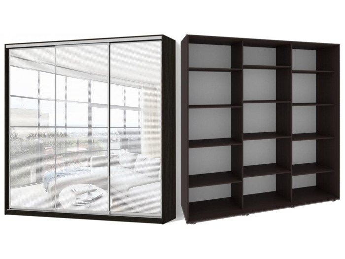 Шафа - купе Luxe Studio Класік - 3 трьохдверна 220x200x60 см - Піскоструй