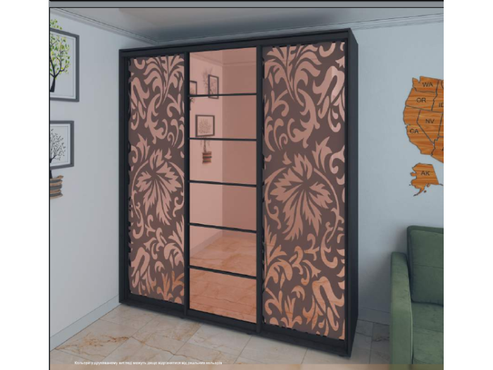 Шкаф - купе Luxe Studio Классик - 1 трехдверный 210x230x45 см - Тонированное зеркало