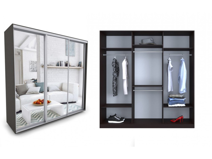 Шкаф - купе Luxe Studio Классик - 2 трехдверный 210x210x45 см - Зеркало