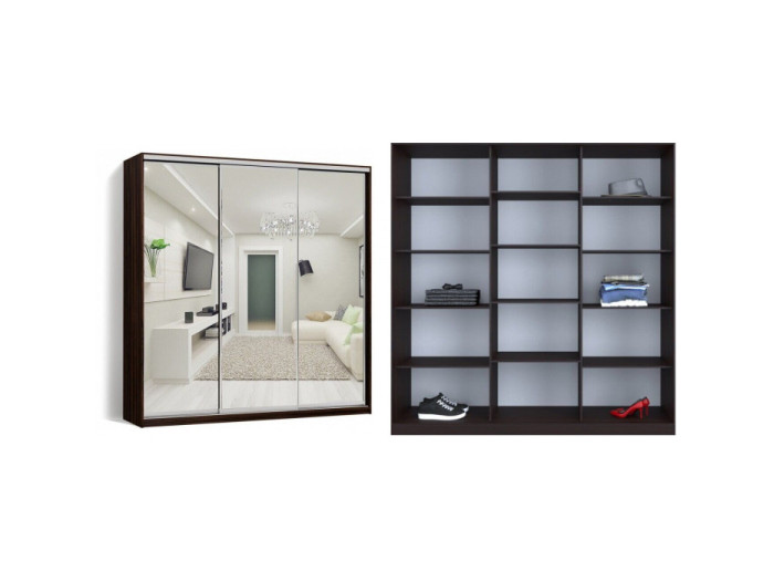 Шкаф - купе Luxe Studio Классик - 3 трехдверный 230x220x60 см - Зеркало