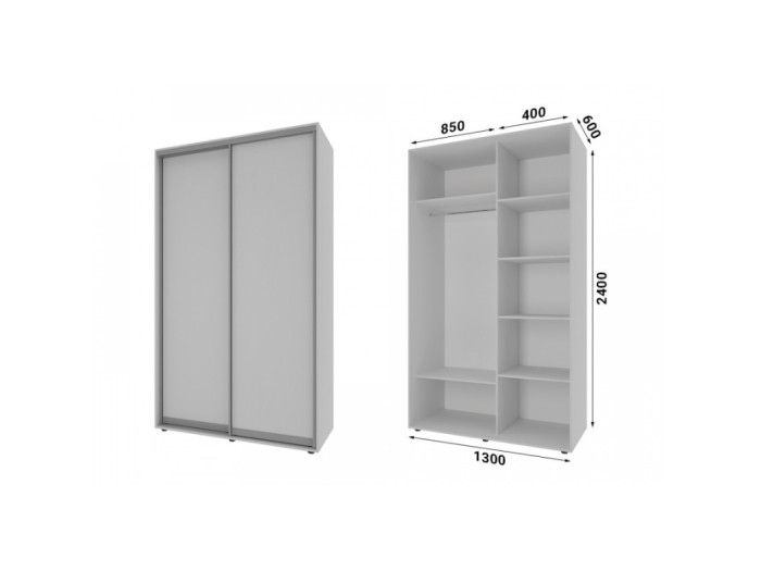 Шкаф - купе Luxe Studio Классик - 1 двухдверный 190x220x45 см - ЛДСП