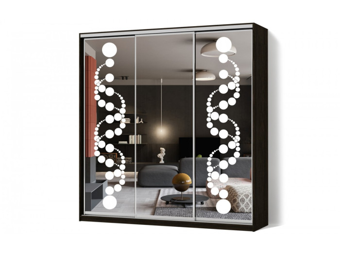 Шкаф - купе Luxe Studio Классик - 1 трехдверный 220x240x45 см - Пескоструй
