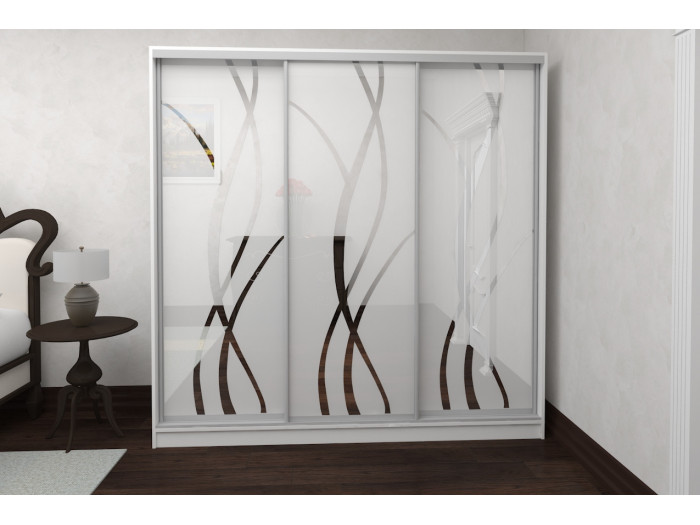 Шафа - купе Luxe Studio Класік - 4 трьохдверна 220x210x45 см - Піскоструй