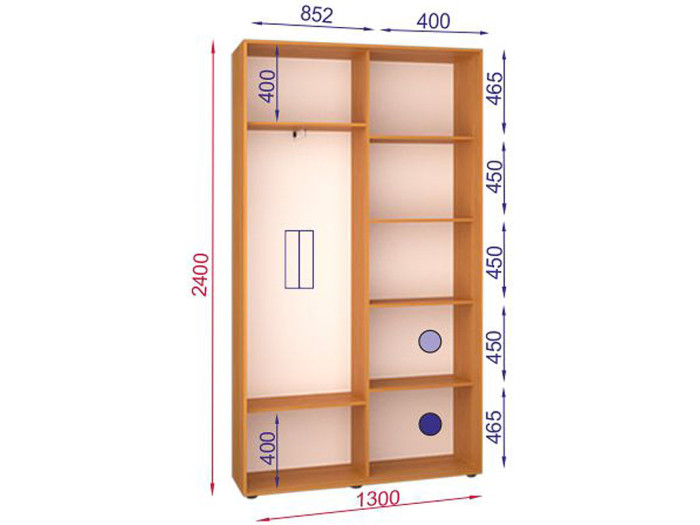 Шкаф - купе Luxe Studio Классик - 1 двухдверный 100x210x45 см - ЛДСП