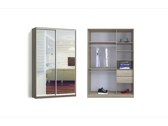 Шкаф - купе Luxe Studio Классик - 4 двухдверный 130x200x60 см - Зеркало