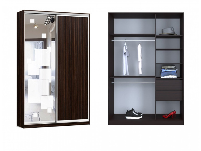 Шкаф - купе Luxe Studio Классик - 4 двухдверный 120x220x45 см - Пескоструй