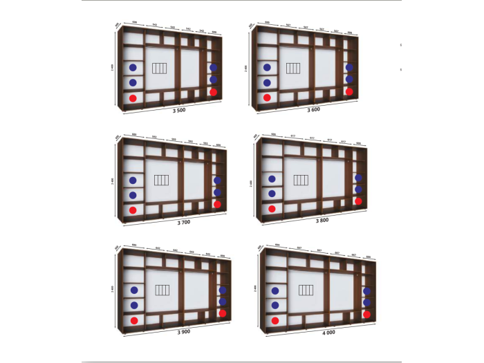 Шкаф - купе Luxe Studio Классик - 1 четырехдверный 280x210x45 см - ЛДСП
