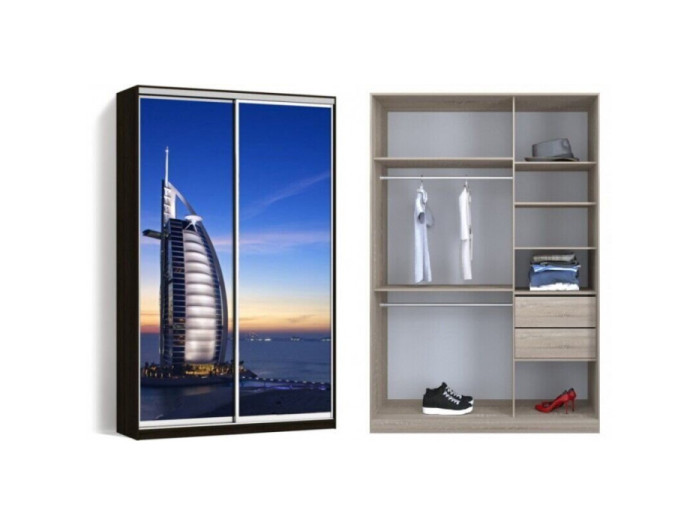 Шкаф - купе Luxe Studio Классик - 4 двухдверный 150x210x45 см - Фотопечать