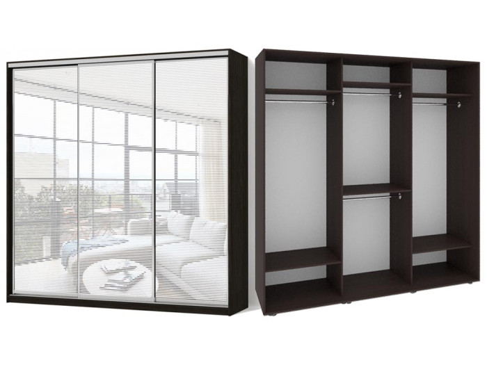 Шкаф - купе Luxe Studio Классик - 2 трехдверный 220x200x45 см - Пескоструй