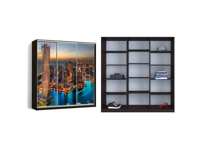 Шкаф - купе Luxe Studio Классик - 3 трехдверный 220x220x60 см - Фотопечать