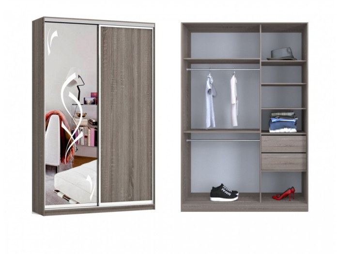 Шкаф - купе Luxe Studio Классик - 4 двухдверный 120x230x45 см - Пескоструй