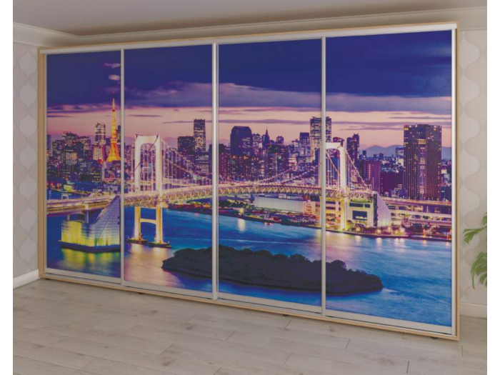 Шкаф - купе Luxe Studio Классик - 1 четырехдверный 360x210x45 см - ЛДСП