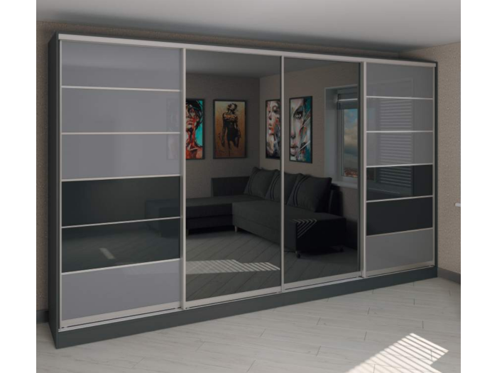 Шкаф - купе Luxe Studio Классик - 1 четырехдверный 390x220x60 см - ЛДСП