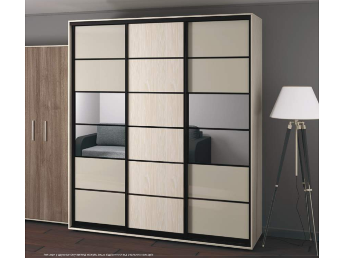 Шкаф - купе Luxe Studio Классик - 1 трехдверный 230x220x60 см - ЛДСП