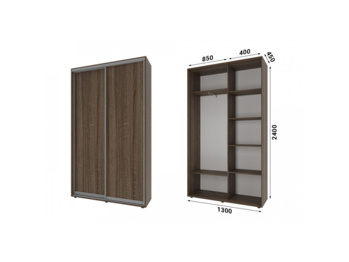 Шкаф - купе Luxe Studio Классик - 1 двухдверный 100x220x45 см - ЛДСП