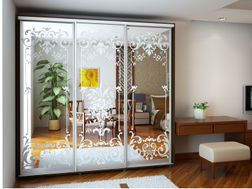 Шкаф - купе Luxe Studio Классик - 1 трехдверный 210x240x60 см -Пескоструй