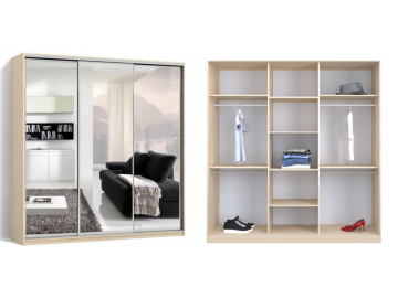Шафа - купе Luxe Studio Класік - 4 трьохдверна 220x230x45 см - Дзеркало